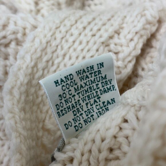 Aran Sweater Market Women Knit Fisherman Cardigan XS X-Small Merino Wool C024 -9 - Picture 7 of 15